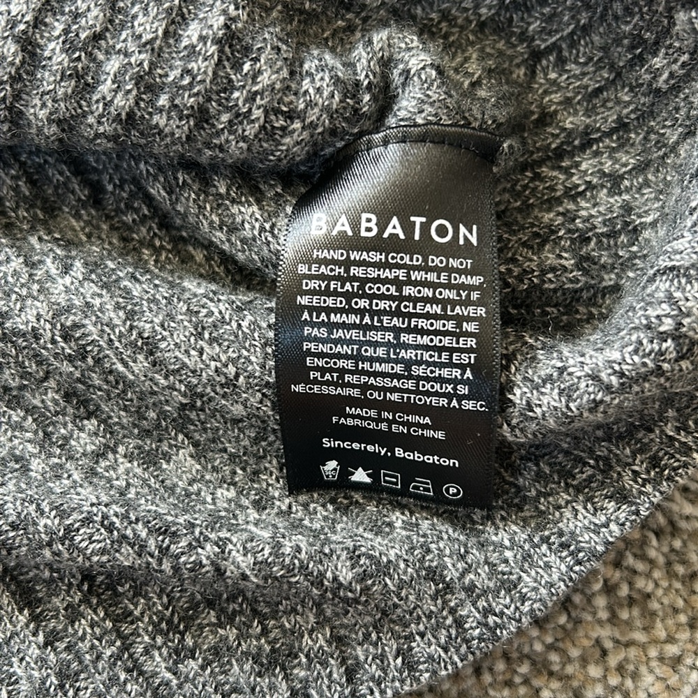 Aritzia Babaton Nathaniel Cropped Sweater gray Wool Knit Pullover - Picture 4 of 5